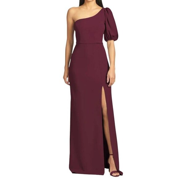 Sachin + Babi Dresses & Skirts - NWT SACHIN + BABI Nadia Gown in Deep Wine One-Shoulder Maxi Dress Long Column